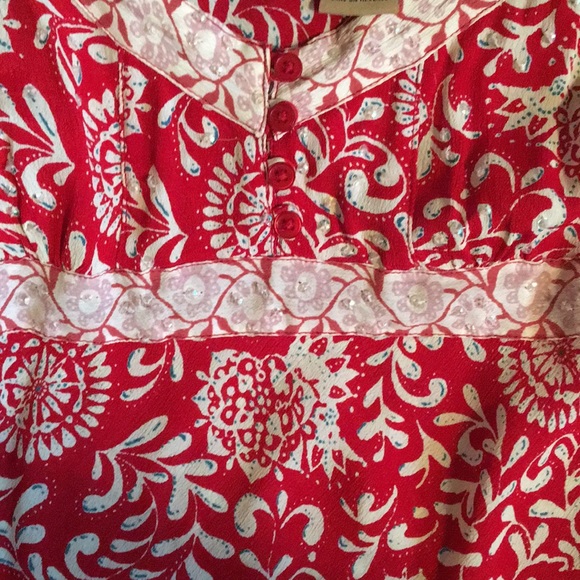 Strappy red and sequined camisole top - Picture 3 of 6